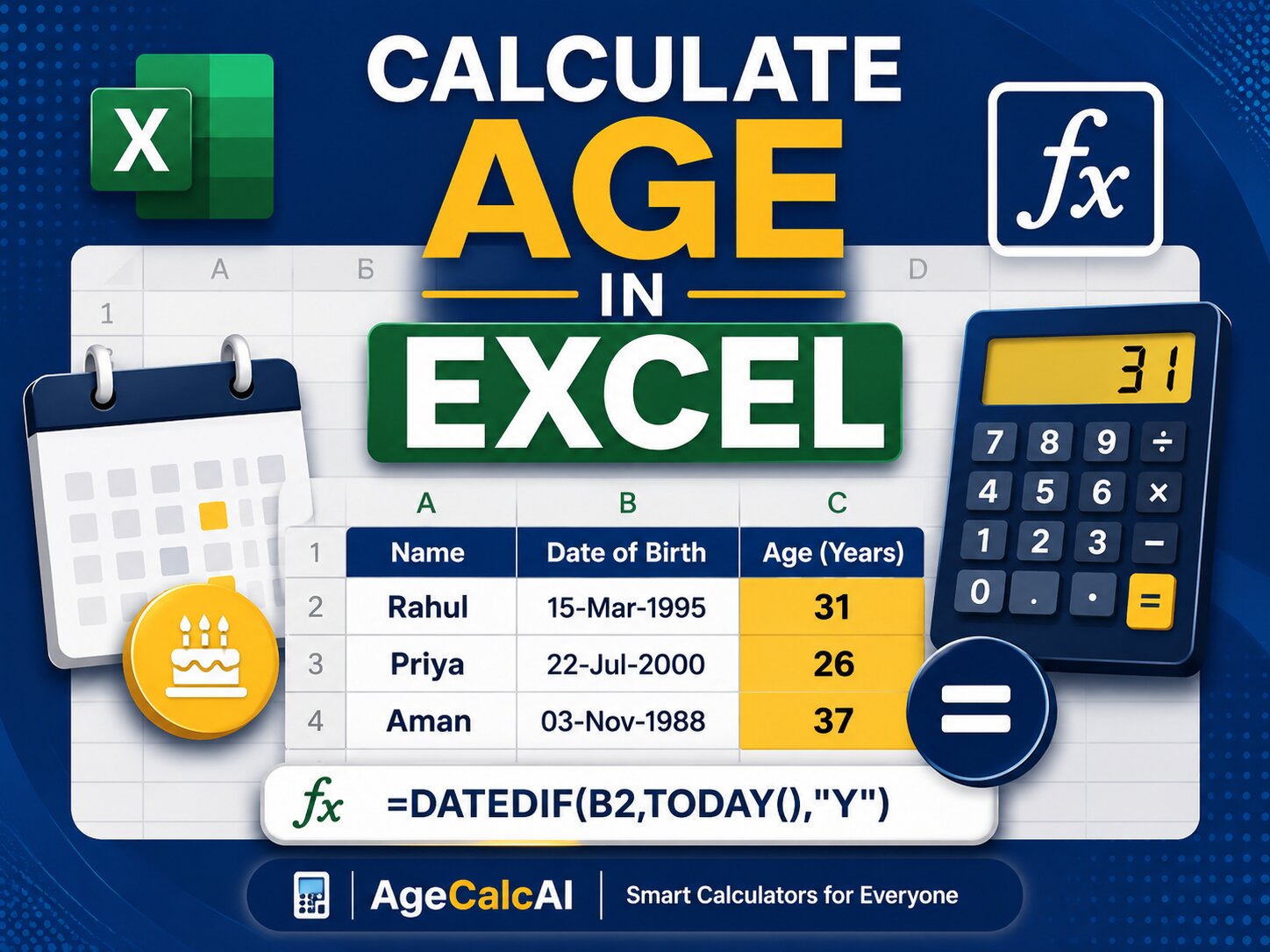 How to Calculate Age in Excel