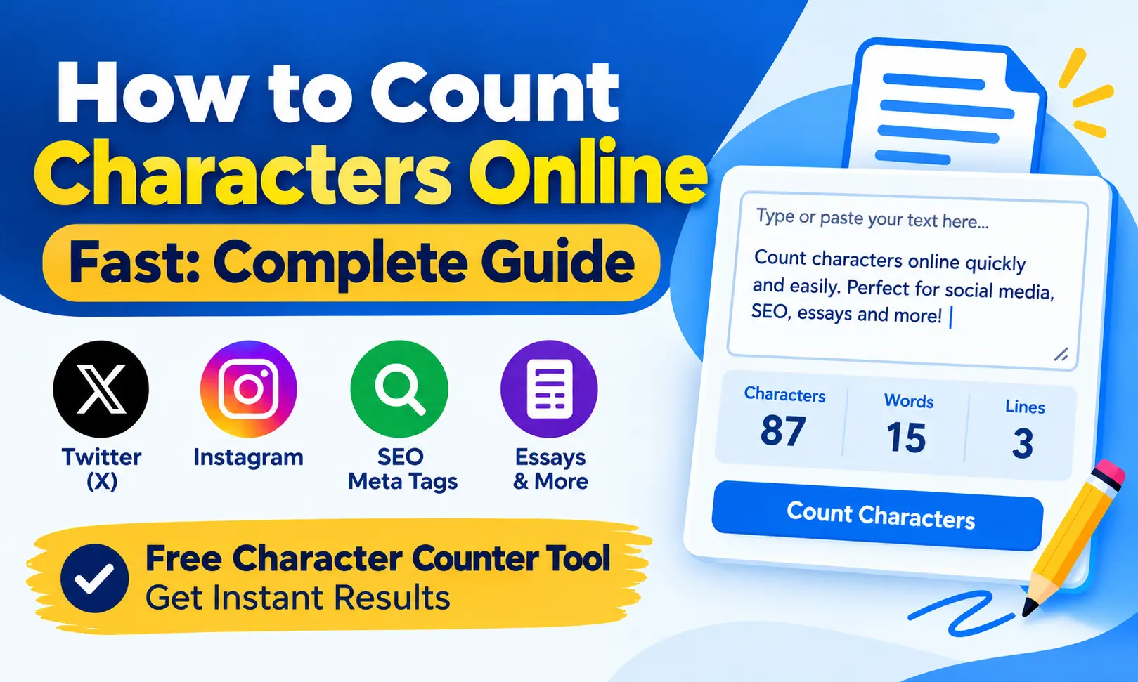 How to Count Characters Online - Free Character Counter Tool Guide
