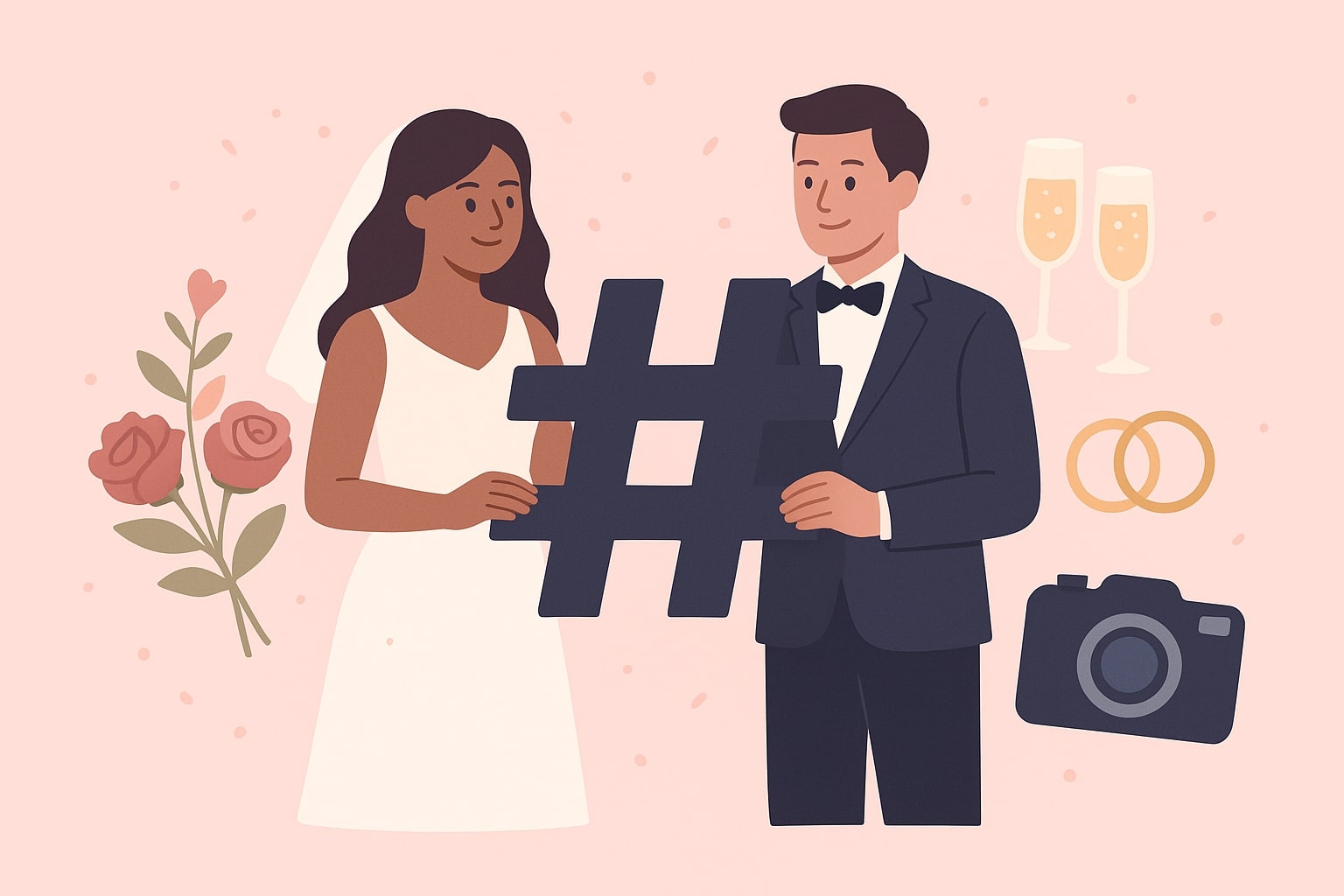 How to Create a Wedding Hashtag Hero Image