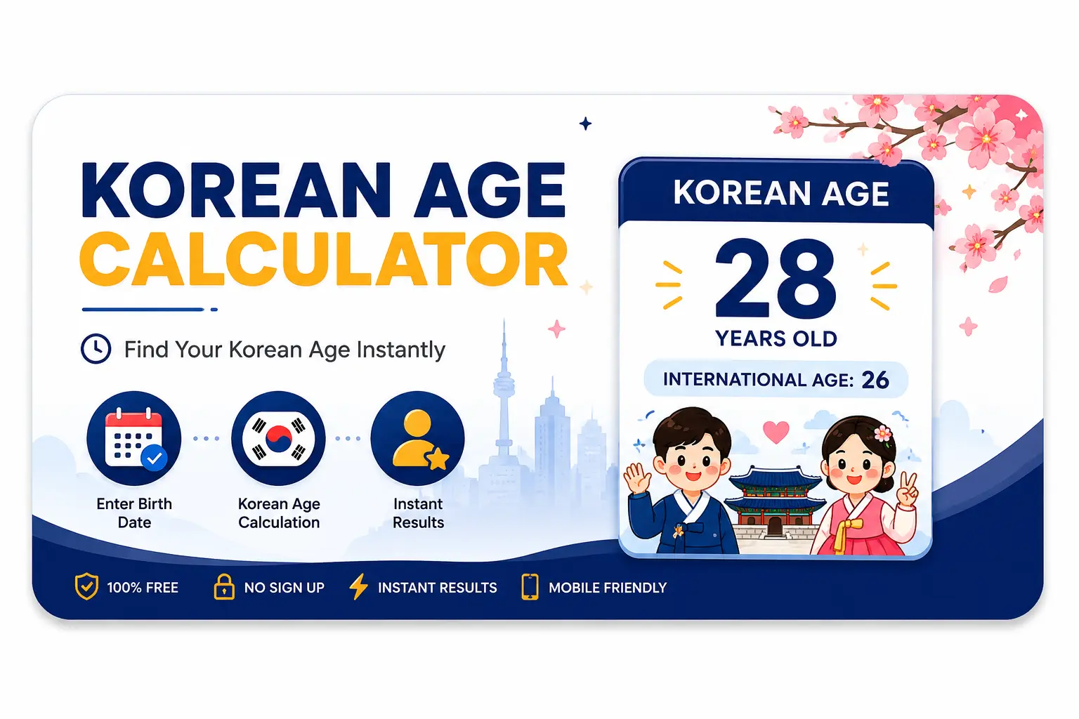 Korean age calculator tool showing Korean age and international age comparison for cultural reference and K-pop fans worldwide