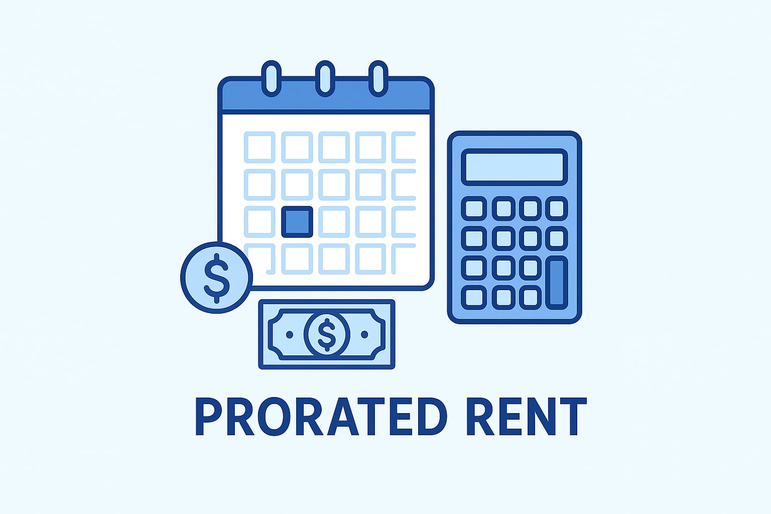 Illustration showing prorated rent calculation for mid-month move-ins and move-outs