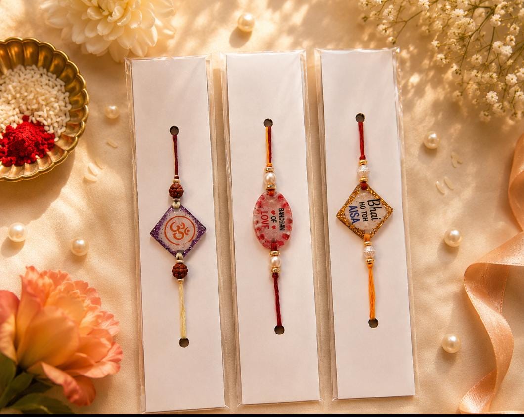 Handmade rakhi bracelets for Raksha Bandhan 2026 with rudraksha beads and pearls